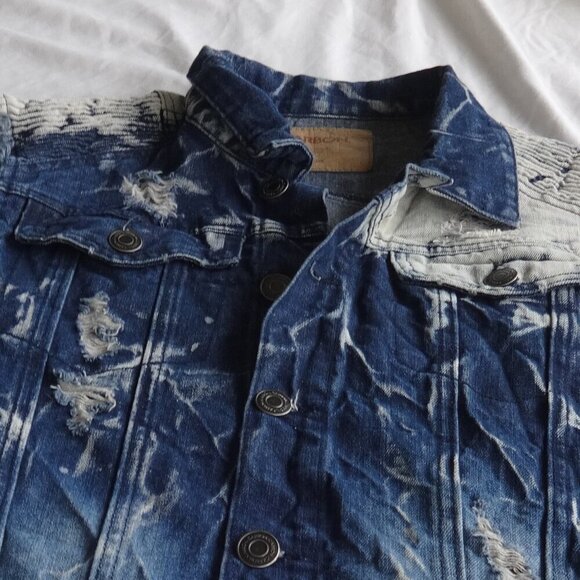 Carbon women's denim vest size L, distressed, front button, adjustable waist, - Picture 13 of 14